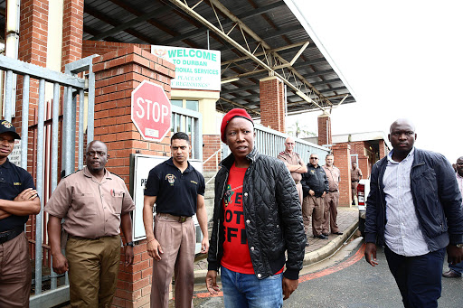January 8, 2017. EFF leader Julius Malema arriving in Westville Prison to visit Bonginkosi Khanyile, student who was arrested during the Fees Must Fall march. Picture: THULI DLAMINI