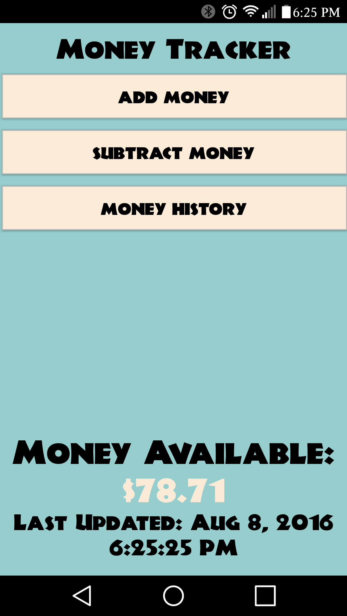 Android application Money Tracker screenshort