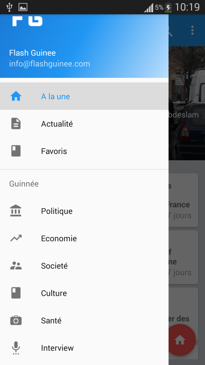 Android application FLASHGUINEE screenshort