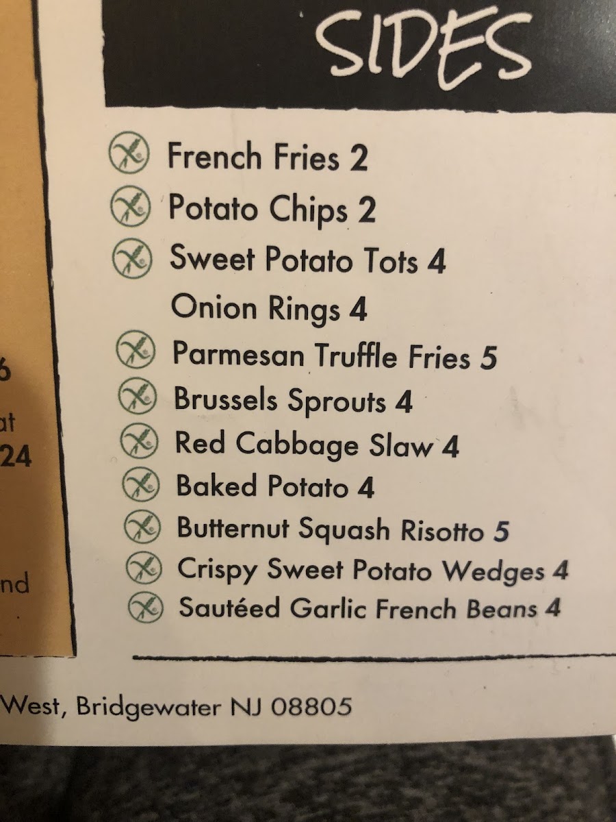 22 West Tap And Grill gluten-free menu