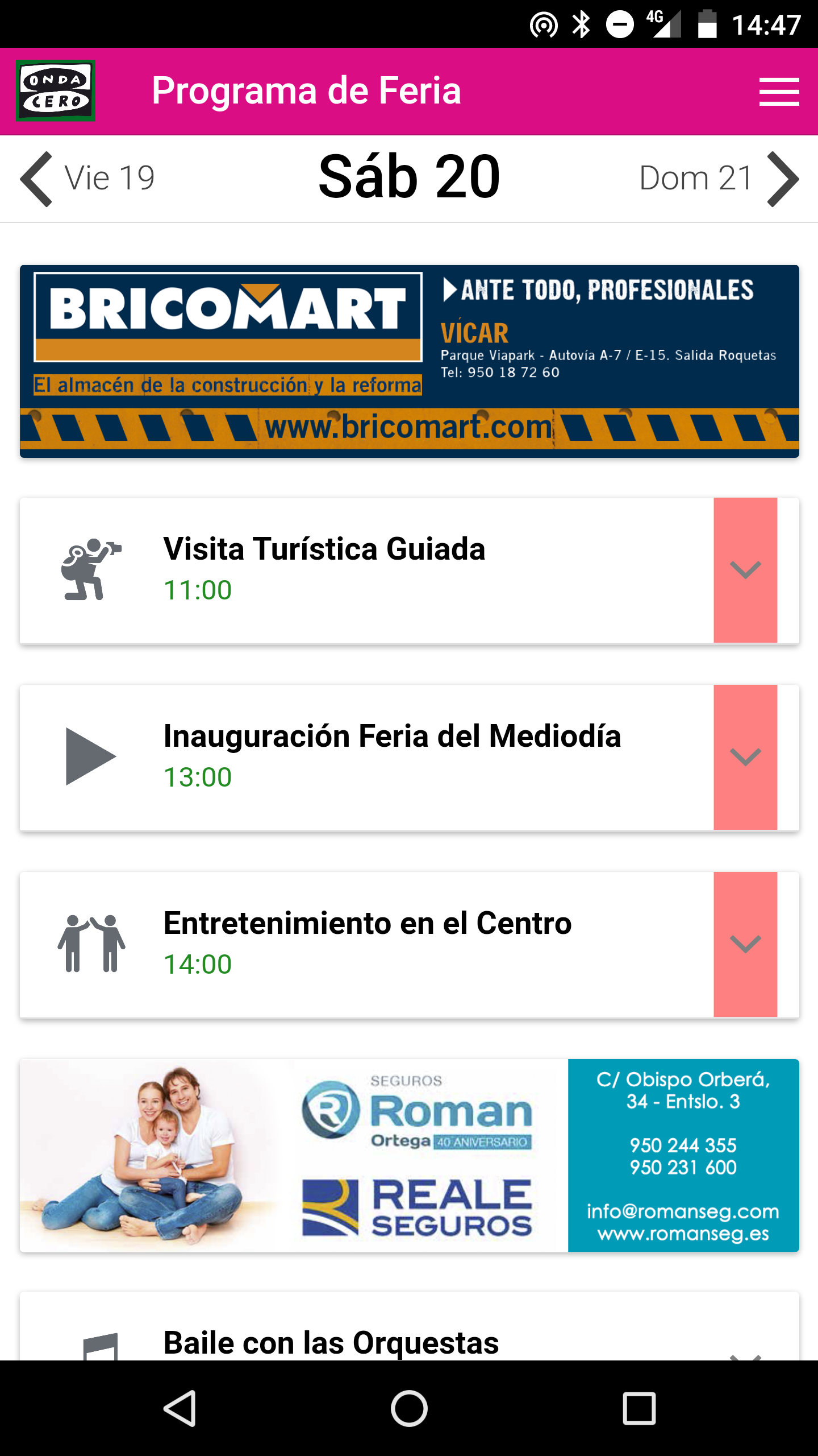 Android application Feria Onda Cero Almería screenshort