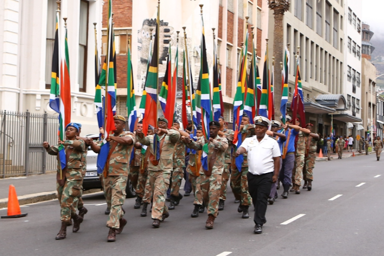 SANDF soldiers at the 2024 state of the nation address on February 6 in Cape Town. File photo.