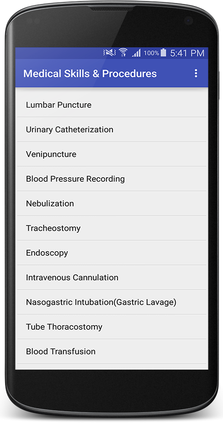 Android application Medical &amp; Surgical Procedure screenshort