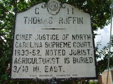 Jurist and agriculturist. Chief Justice of North Carolina Supreme Court, 1833-1852 and 1858-1859. Grave 3/10 mile east.Plaque via North Carolina Highway Historical Marker Program, and is used with...
