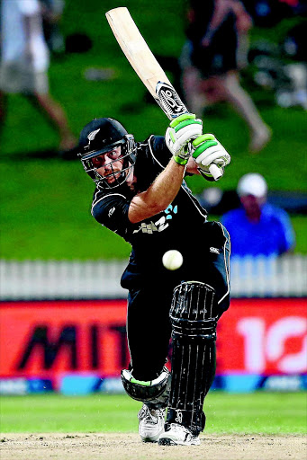 Martin Guptill of New Zealand bats against the Proteas in Wellington. PHOTO: AFP