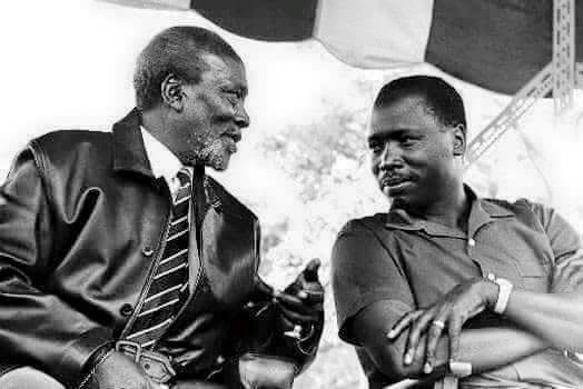 Founding President Mzee Jomo Kenyatta and his Vice President Daniel Arap Moi