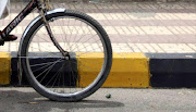 A bicycle wheel.