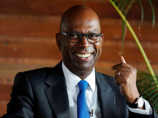 Safaricom chief executive Bob Collymore speaks to the media after an investor briefing on the company's full-year results at its headquarters in Nairobi, May 11, 2016. Photo/REUTERS