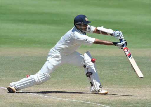 Rahul Dravid of India drives during day 5 of the 3rd Test match between South Africa and India at Newlands Stadium on January 06, 2011 in Cape Town