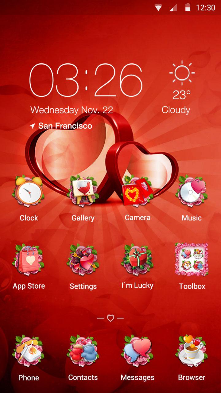 Android application My Valentine Hola Theme screenshort