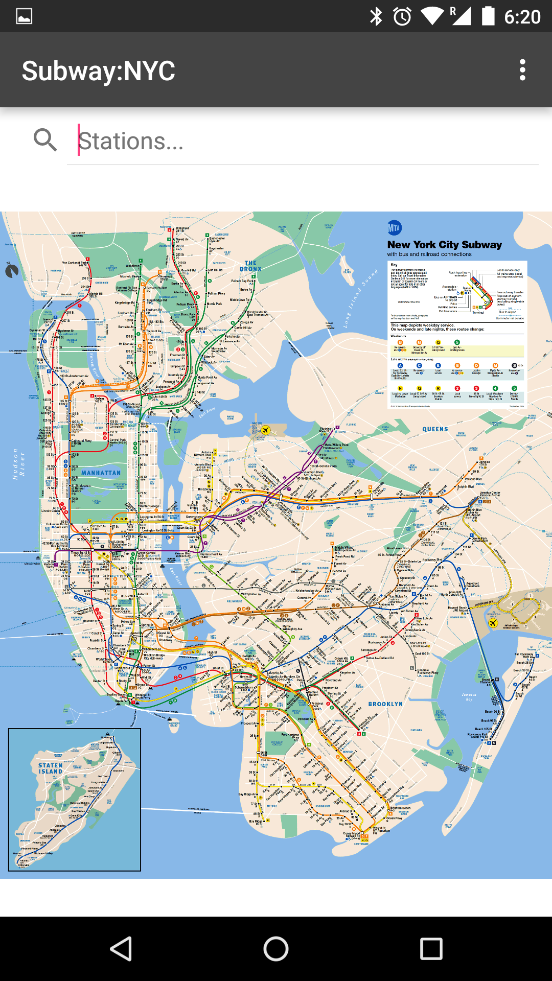 Android application NYC Subway Map (Offline) + Train Times in New York screenshort