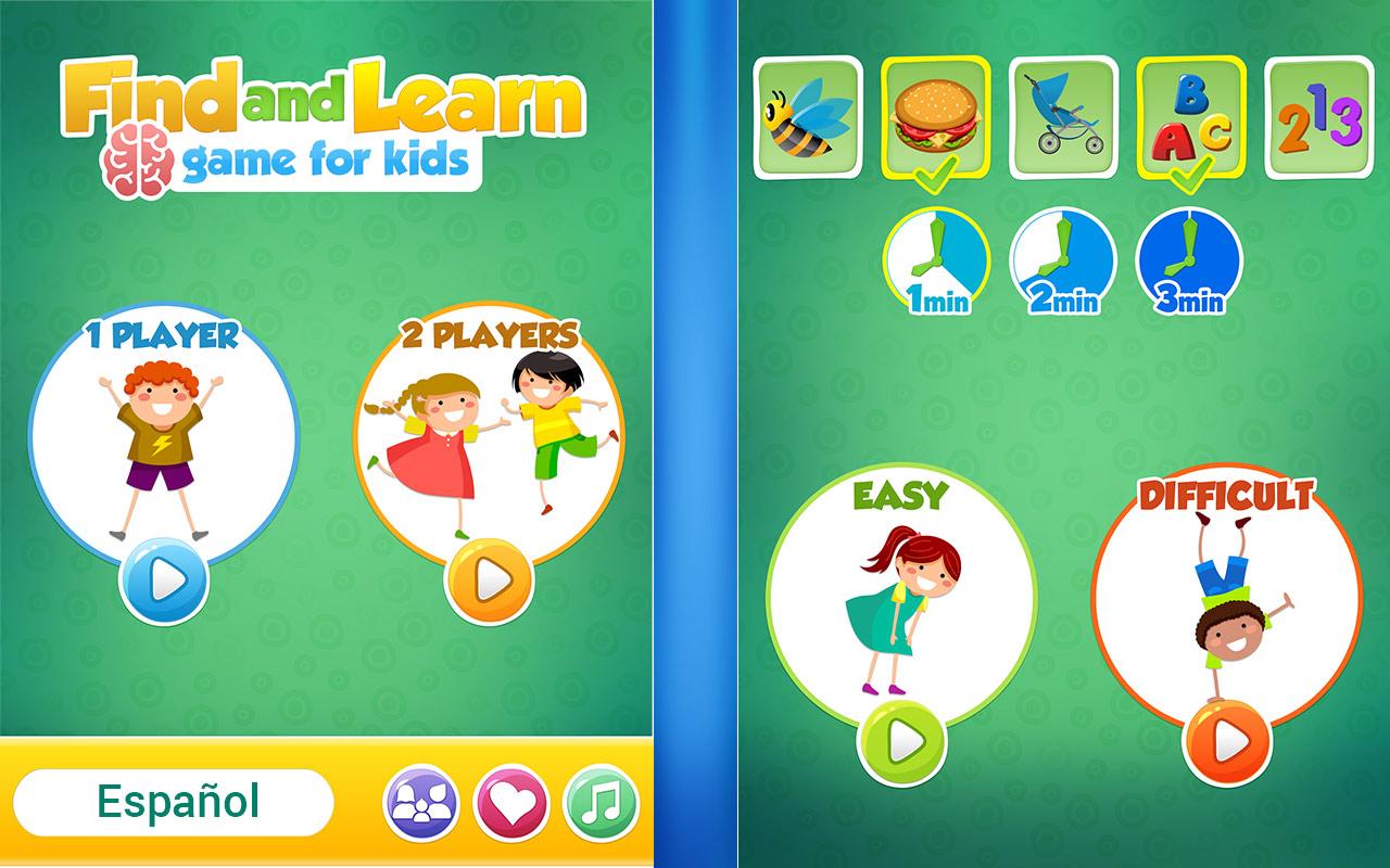 Android application Find and Learn game for Kids screenshort