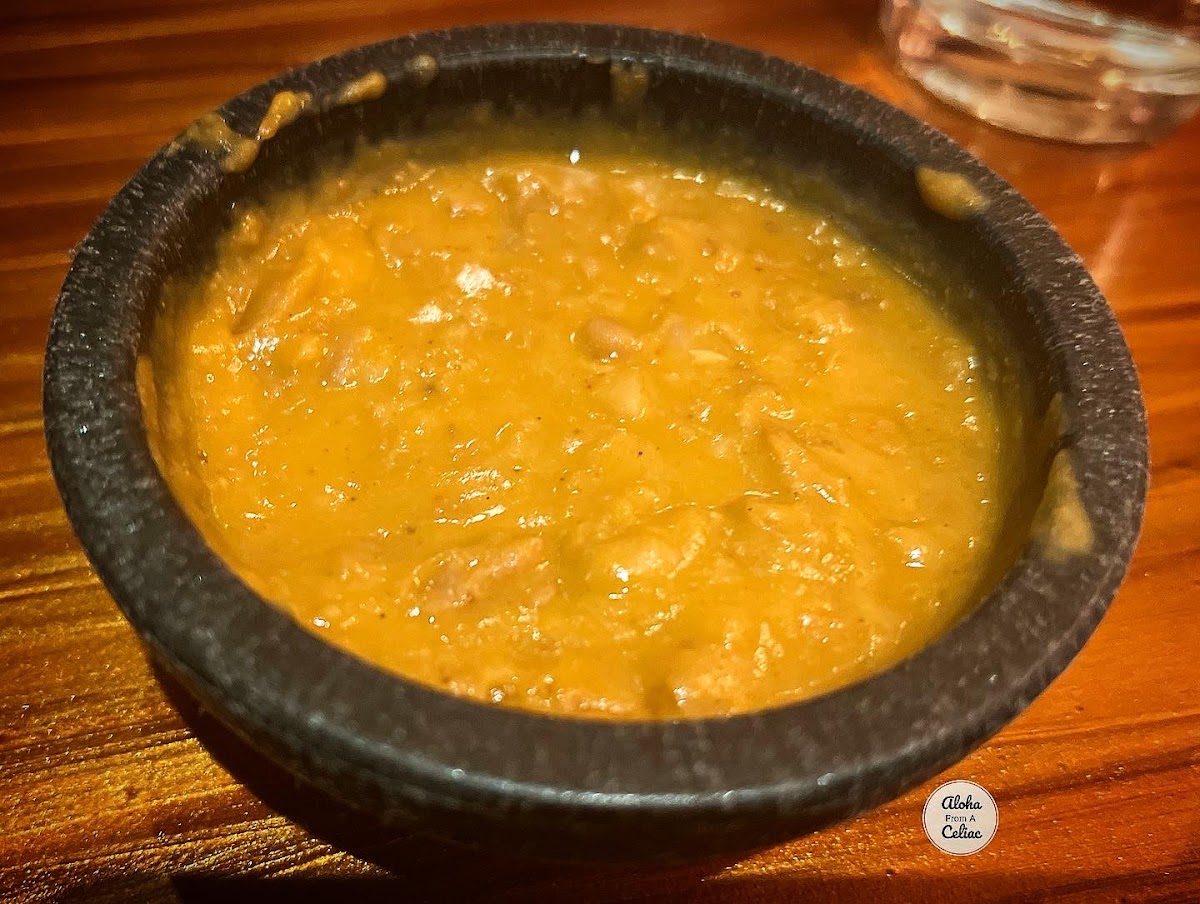 Bean dip served with chips