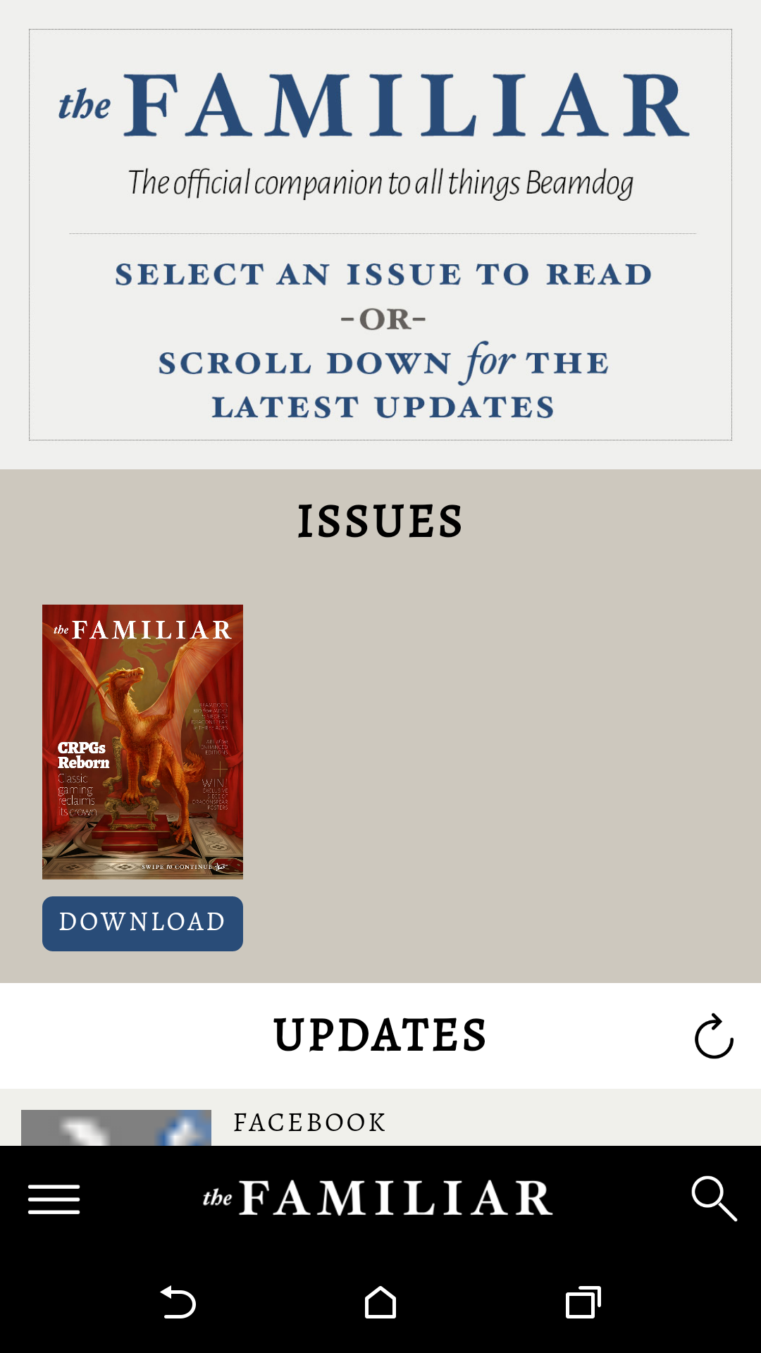 Android application The Familiar Magazine screenshort
