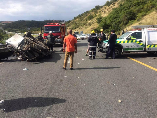 One person has died and another critically injured in an accident on the N2 near Hemingways in East London this afternoon.