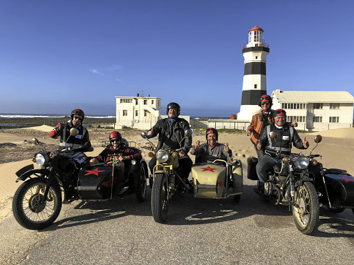 Bikers at the Cape Recife Lighthouse in PE.