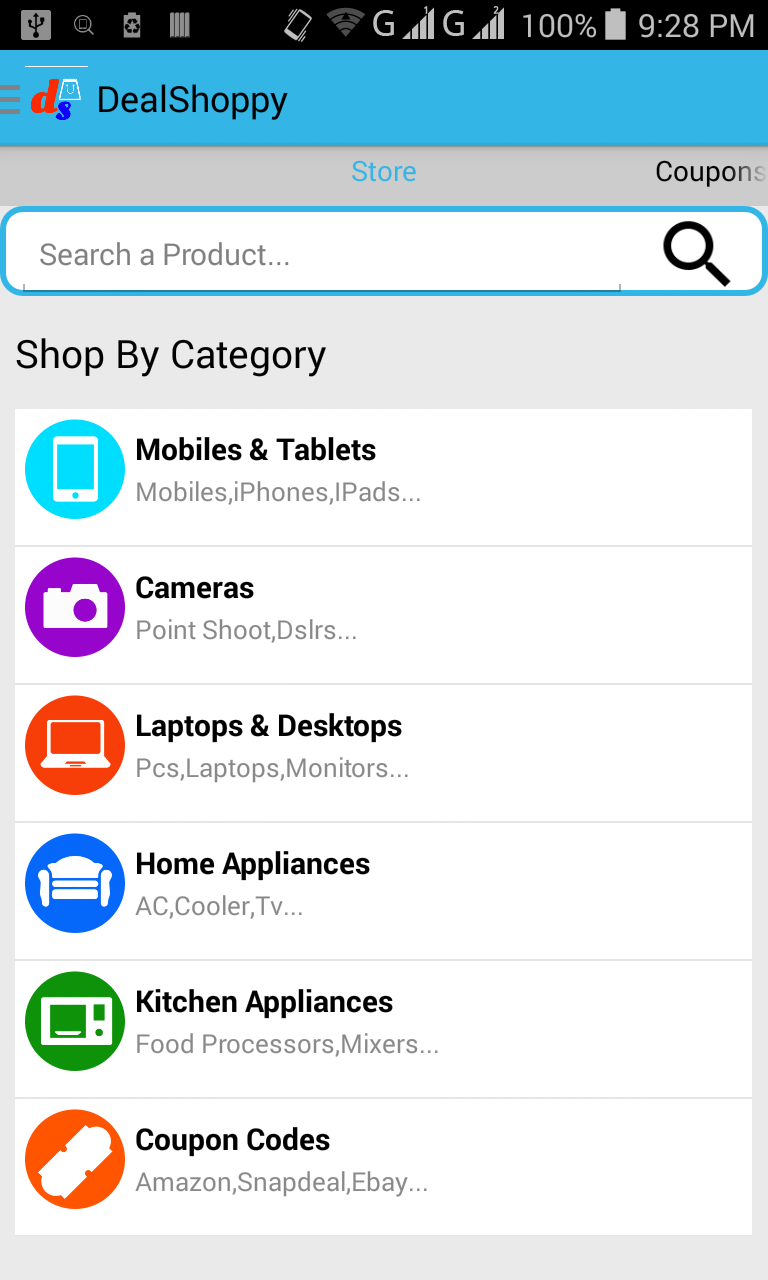 Android application Deal Shop screenshort