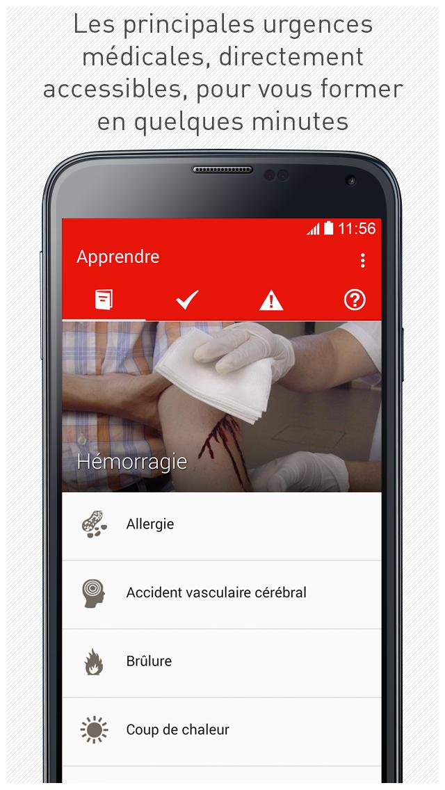 Android application L'Appli qui Sauve: Croix Rouge screenshort