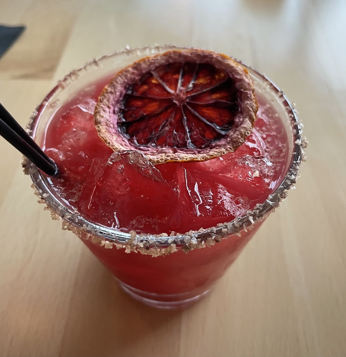 Blood orange margarita. All safe ingredients.