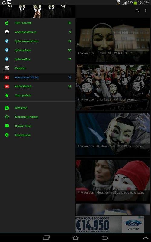 Android application Anonymous Official News screenshort