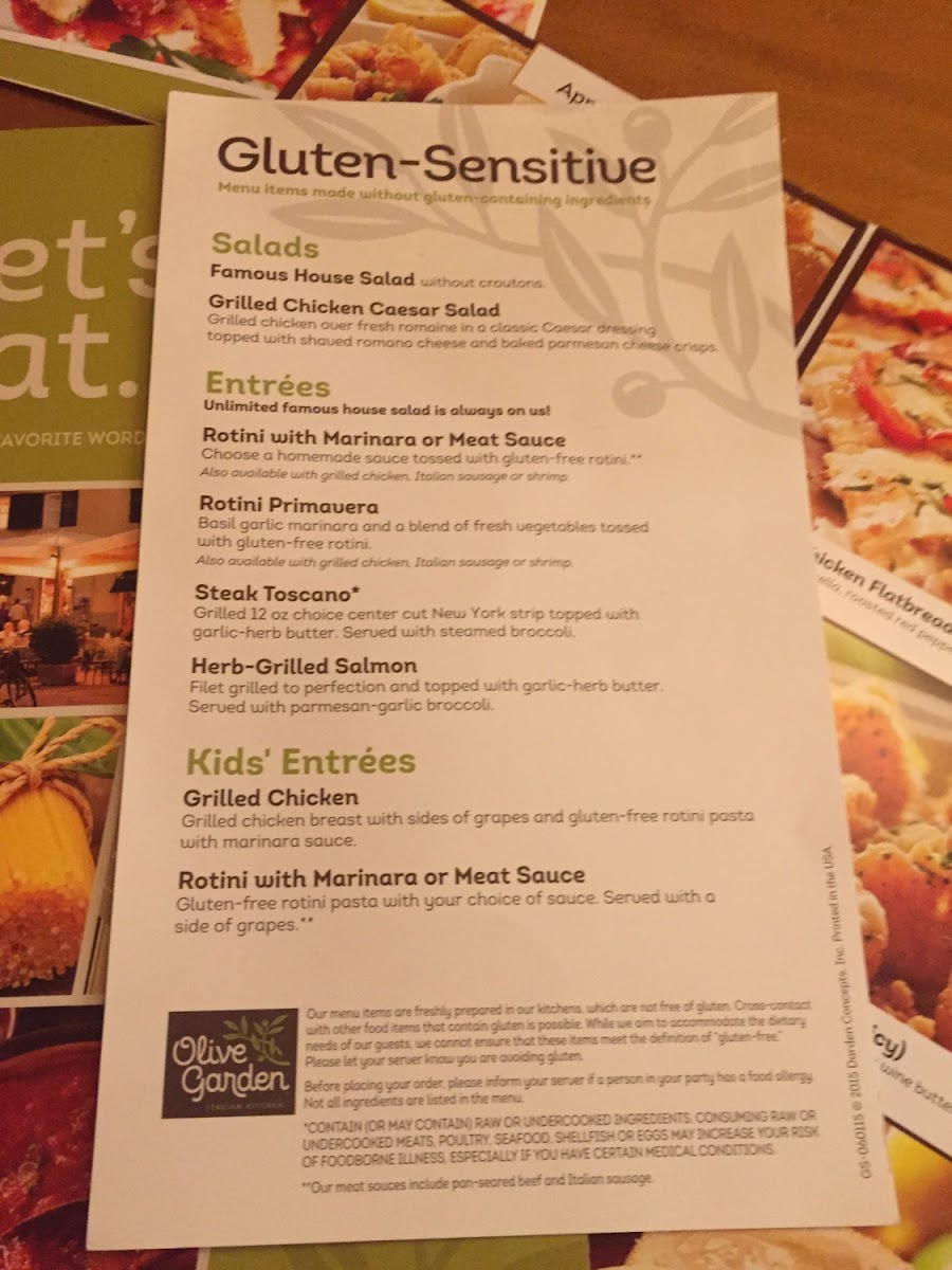 Gluten-Free at Olive Garden