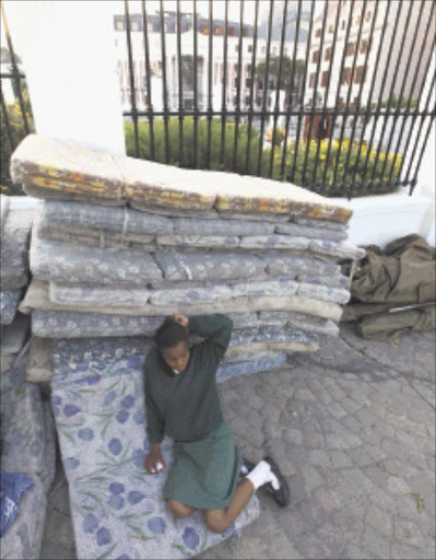 Pupils of township schools began a two-night vigil at parliament yesterday calling for improved infrastructure at state schools Picture: ESA ALEXANDER