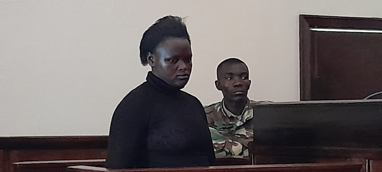 An 18-year-old Ugandan national Babra Mutenyo in Eldoret High Court yesterday during her defence in connection with the murder of her six year old son last year.