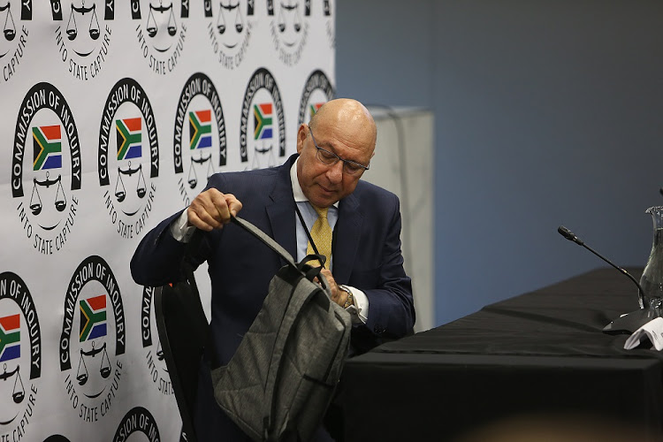 Former Finance Minister Trevor Manuel gives testimony before the state capture commission of inquiry