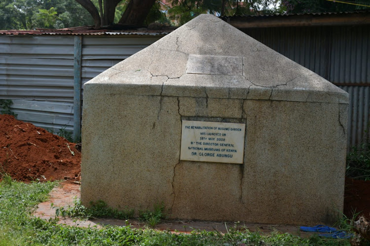 A water reservoir rehabilitated in 2002 inside the Mugumo gardens which is the Mugo wa Kibiru historical site in Thika, kiambu county