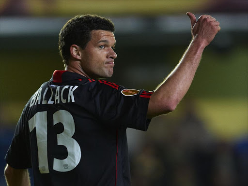 Michael Ballack of Bayer Leverkusen reacts during the Europa League round of 16 second leg match between Villarreal and Bayer Leverkusen at El Madrigal stadium on March 17, 2011 in Villareal, Spain