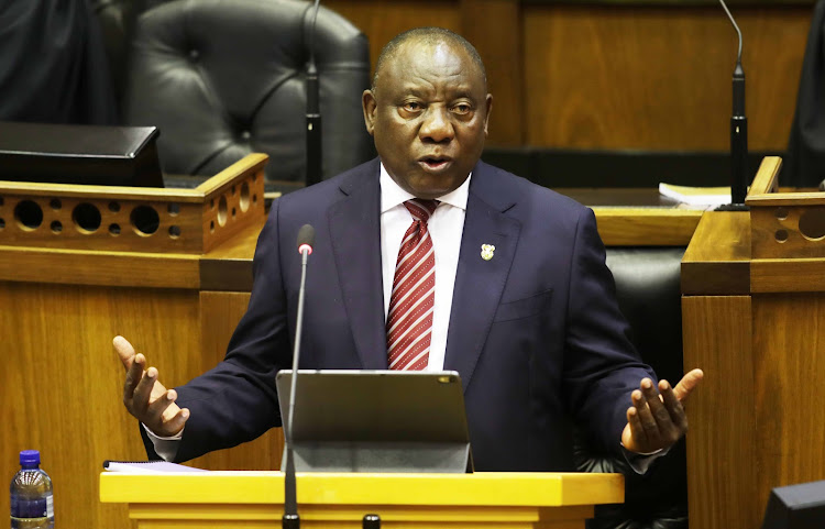 President Cyril Ramaphosa presents the government's economic recovery plan in parliament on Thursday.