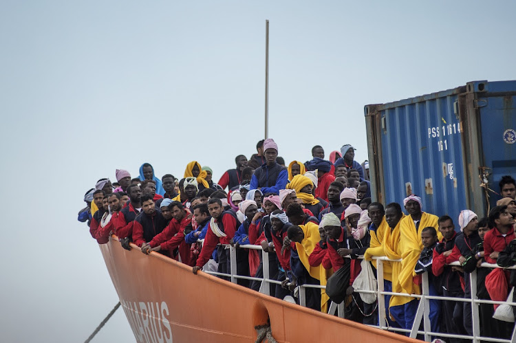 African migrants land in Salerno, Italy. Picture: ANTONIO MASSIELLO/GETTY IMAGES