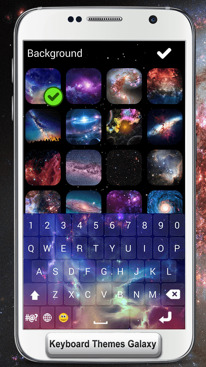 Android application Keyboard Themes Galaxy screenshort