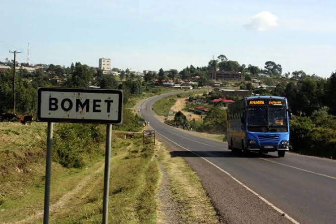 A signpost showing Bomet town