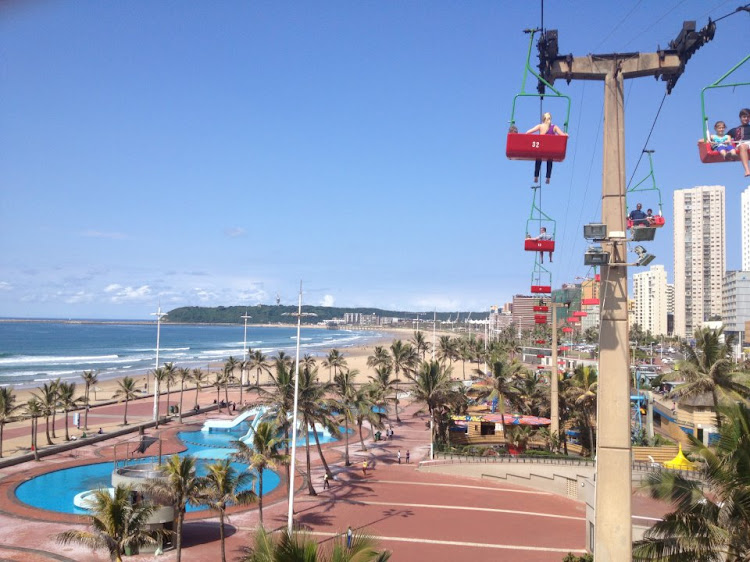 The cable cars at the Durban Funworld.