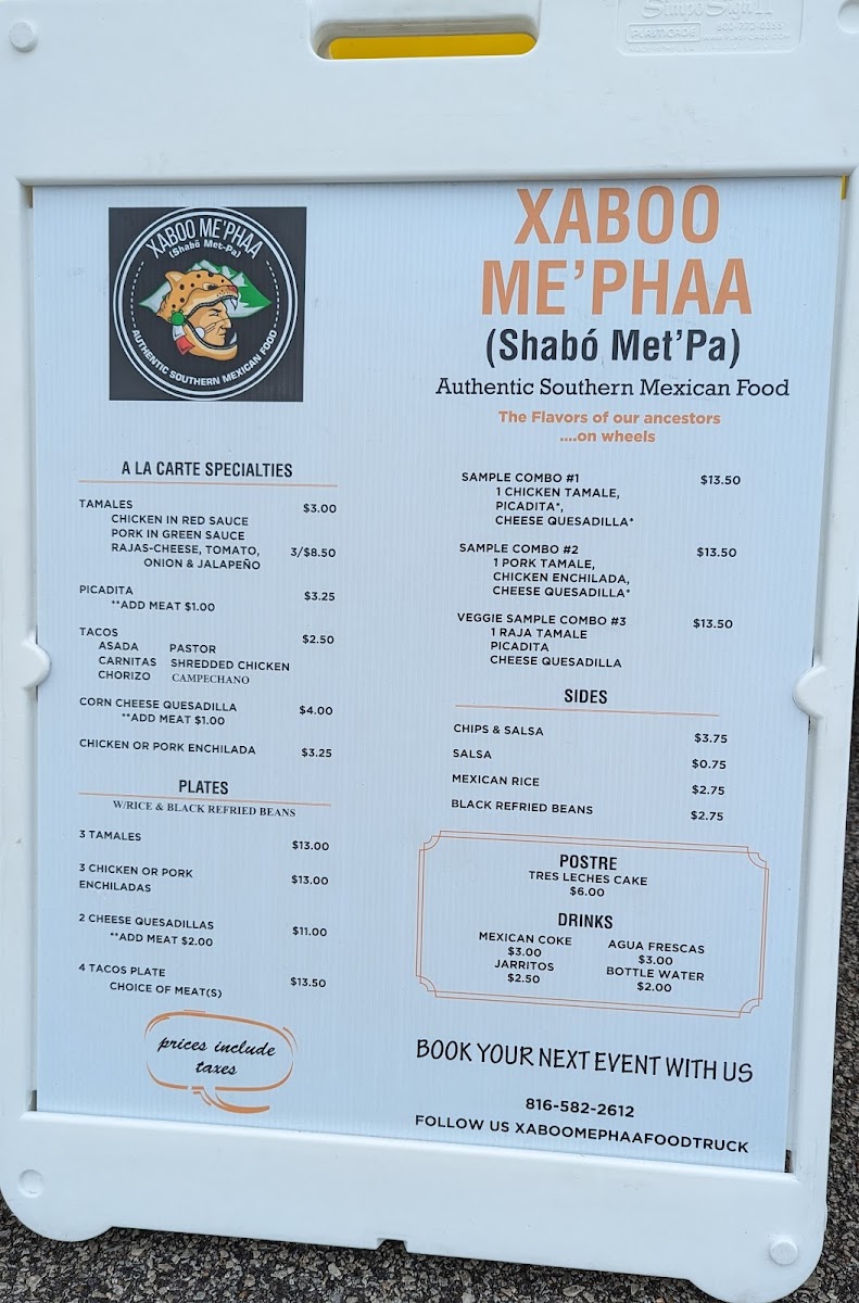 XABOO MEPHAA gluten-free menu