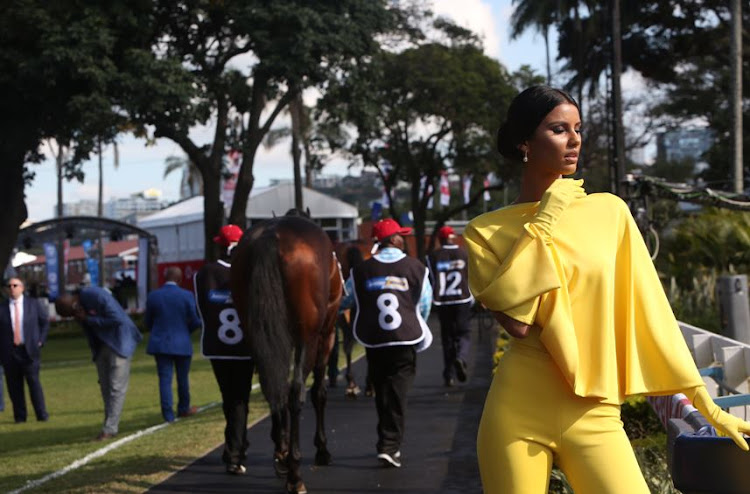 Miss SA Universe Tamaryn Green was a ray of sunshine in yellow at The Vodacom Durban July.