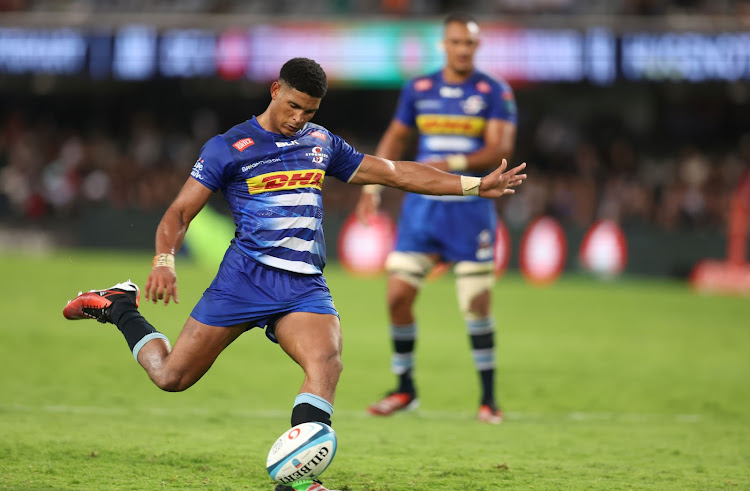 Sacha Feinberg-Mngomezulu during the United Rugby Championship against the Sharks in Durban in February. He has just concluded a deal that keeps him at the Stormers for three more years.