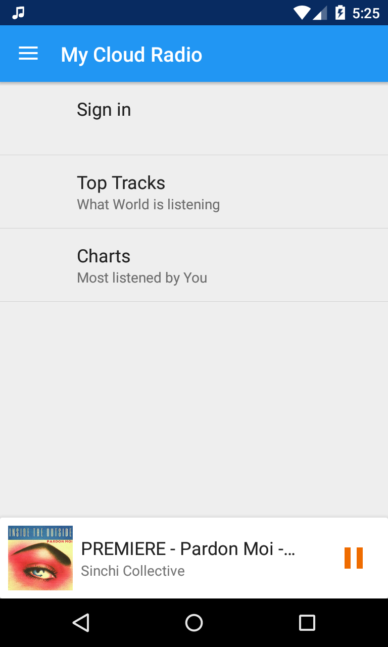 Android application My Cloud Radio for SoundCloud screenshort