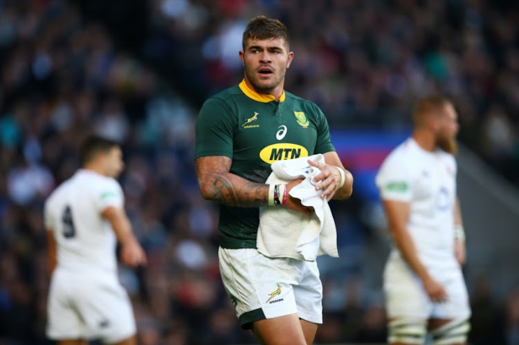 Malcolm Marx of South Africa during the Castle Lager Outgoing Tour match between England and South Africa at Twickenham Stadium on November 03, 2018 in London, England.