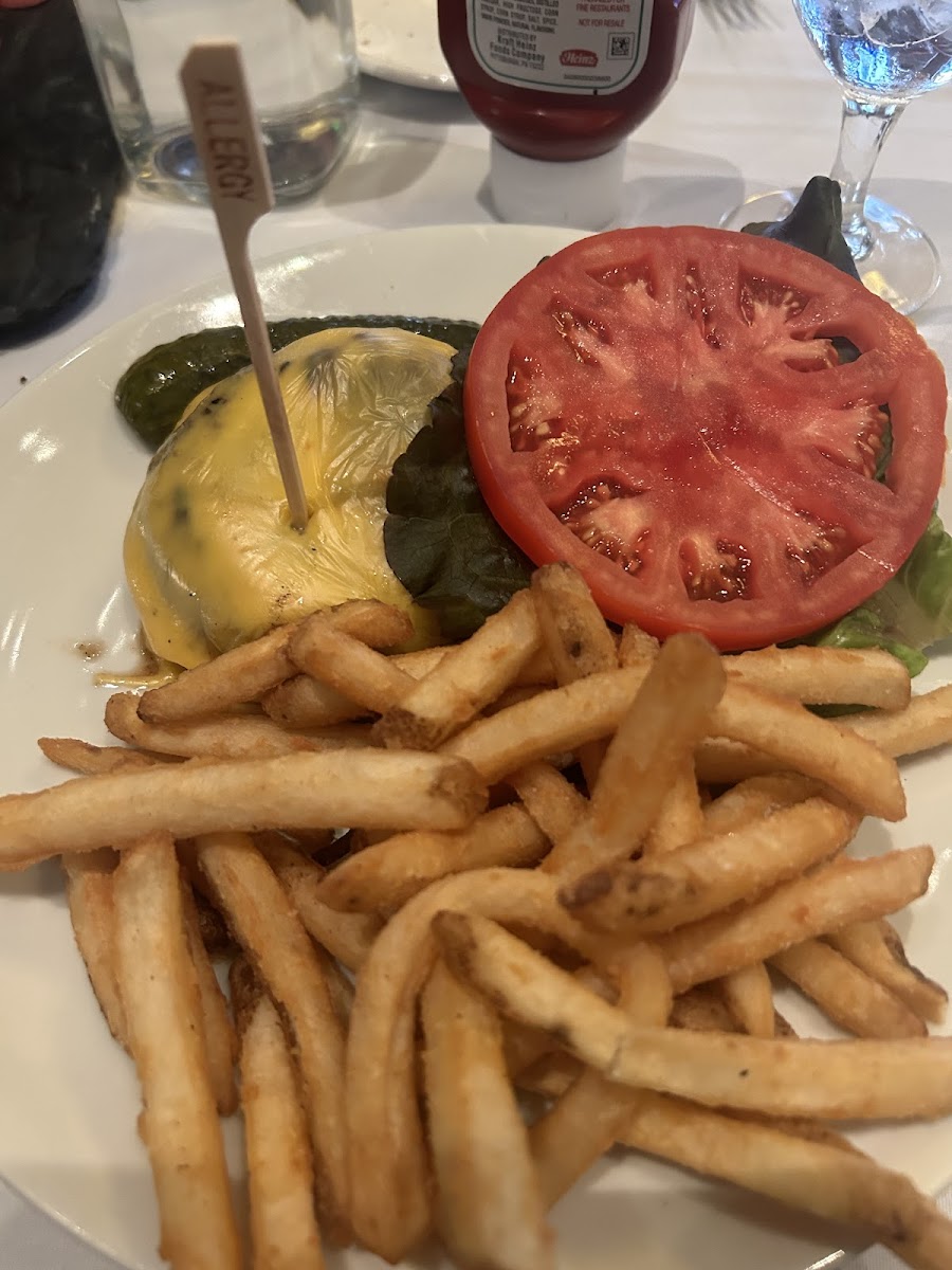 Fries fried in a separate fryer!