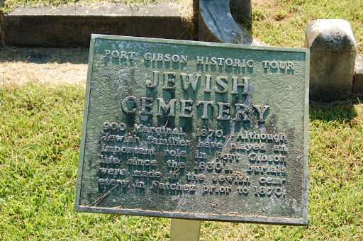   900 Marginal. 1870. Although Jewish families have played an important role in Port Gibson life since the 1830's, burials were made in the Jewish cemetery in Natchez prior to 1870.