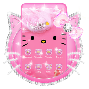Download Pink Diamond Cute Kitty Theme For PC Windows and Mac