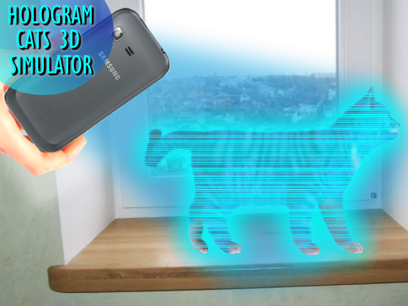 Android application Cats 3D Hologram Simulator screenshort