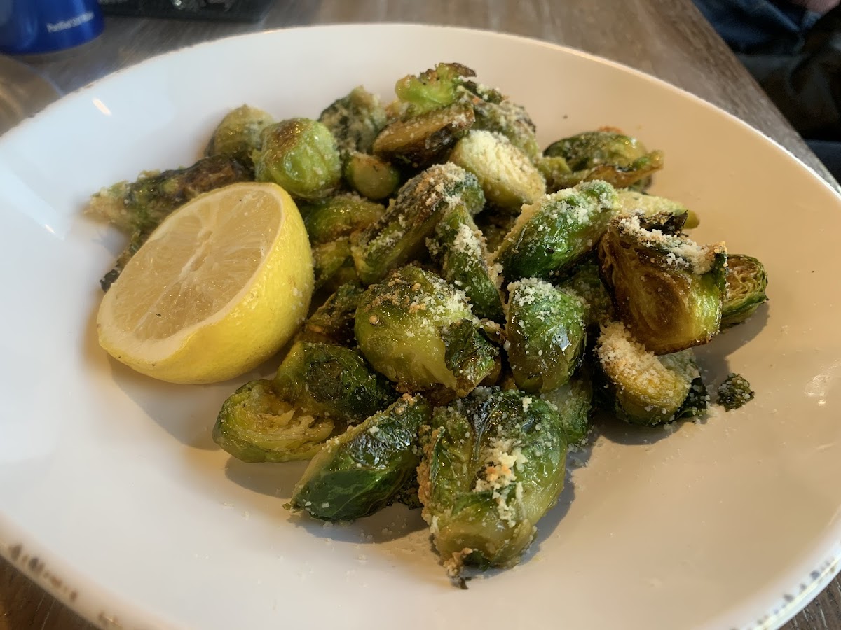 Roasted lemon truffle brussels (Gluten Friendly)