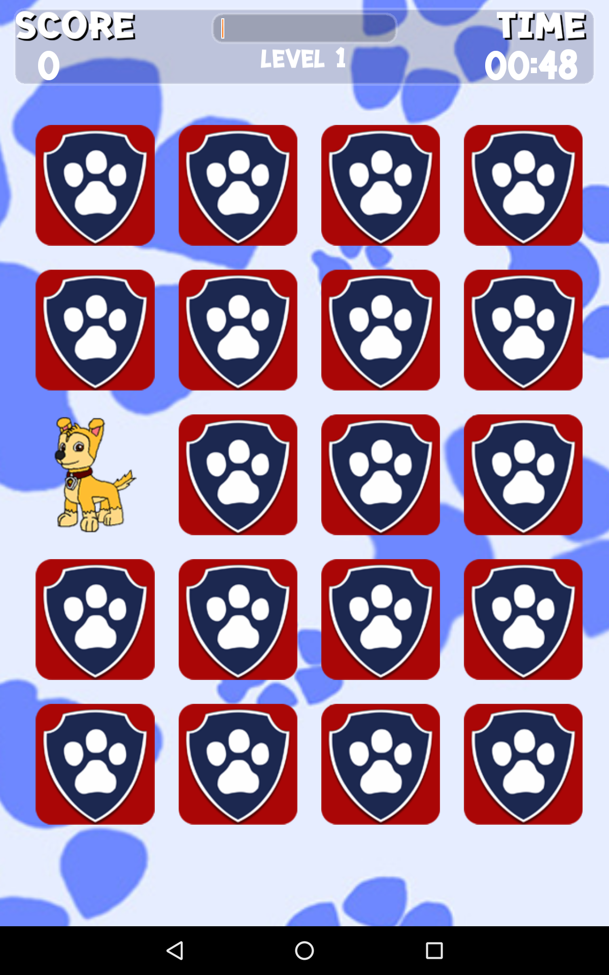 Android application Paw Puppy Memory Matching screenshort