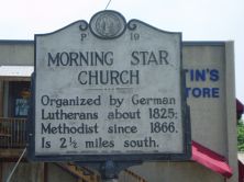 Organized by German Lutherans about 1825; Methodist since 1866. Is 2 1/2 miles south.Plaque via North Carolina Highway Historical Marker Program, and is used with their permission. Full page here...