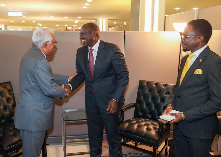 President William Ruto with Portugal Prime Minister Antonio Costa at Statehouse on Friday, September 23, 2022.