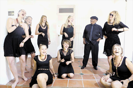 Jazz great Hugh Masekela with the Baobab Singers, from Denmark, who perform South African folk songs See Page 17