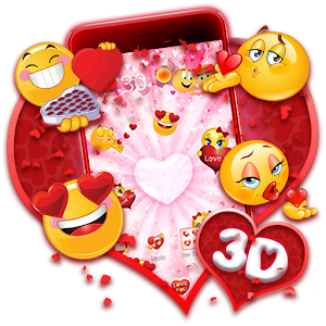 Download 3D Valentine Love Emoji Theme For PC Windows and Mac